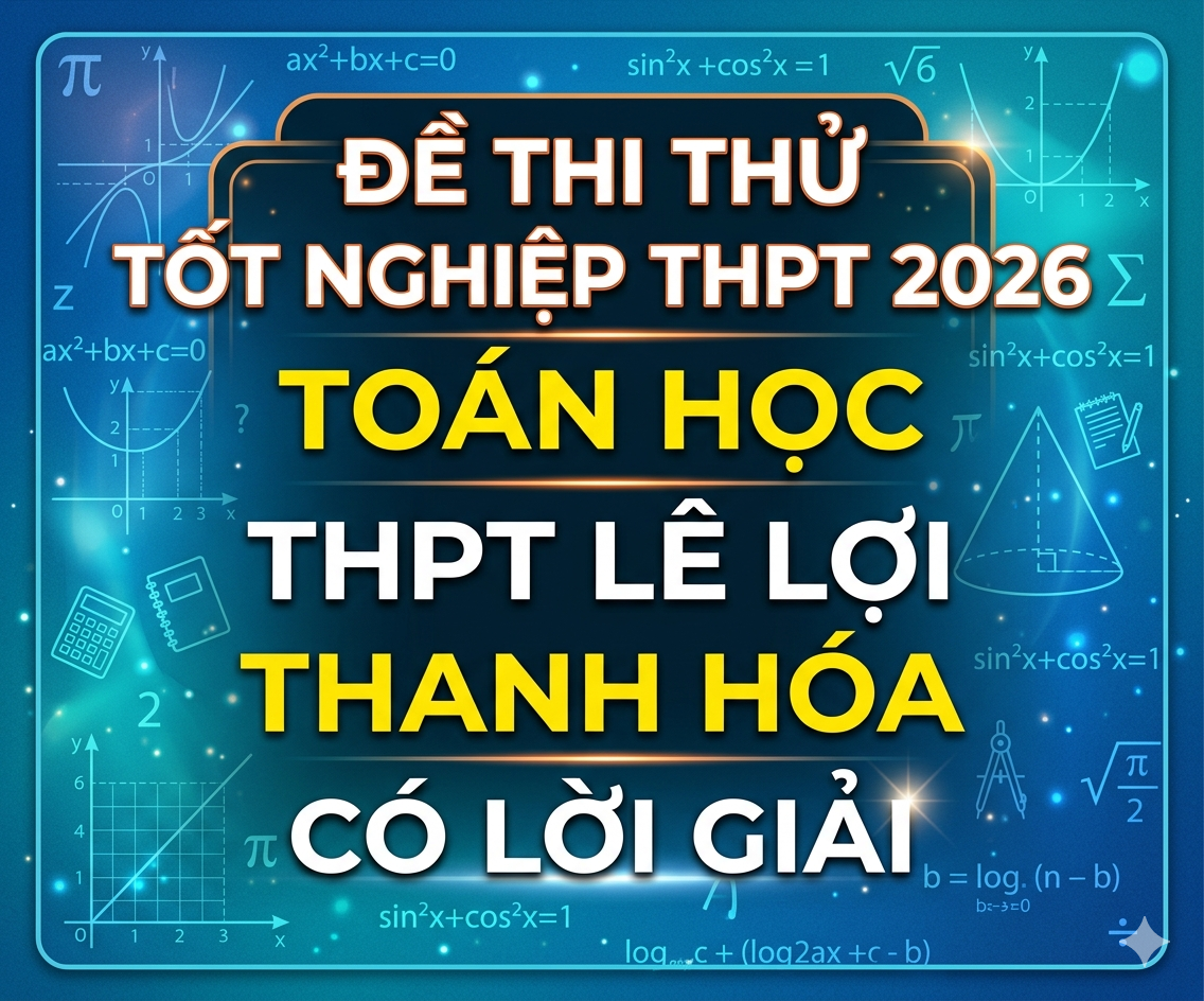 69. Đề thi thử tốt nghiệp THPT 2026 Toán học THPT Lê Lợi - Thanh Hóa - có lời giải